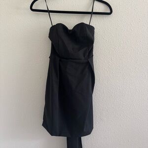 MABLE Black Strapless Mini Dress with Bow Back Size S